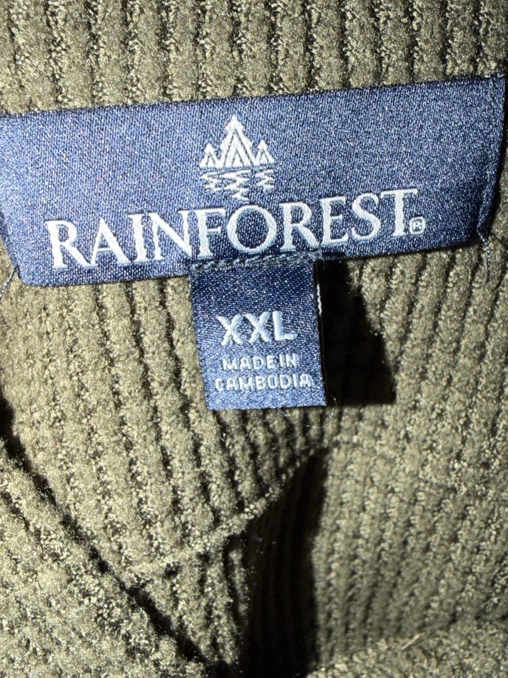 Rainforest XXL Olive Green Waffle Knit Long Sleeve Hooded Shirt Kangaroo Pocket - Picture 5 of 7